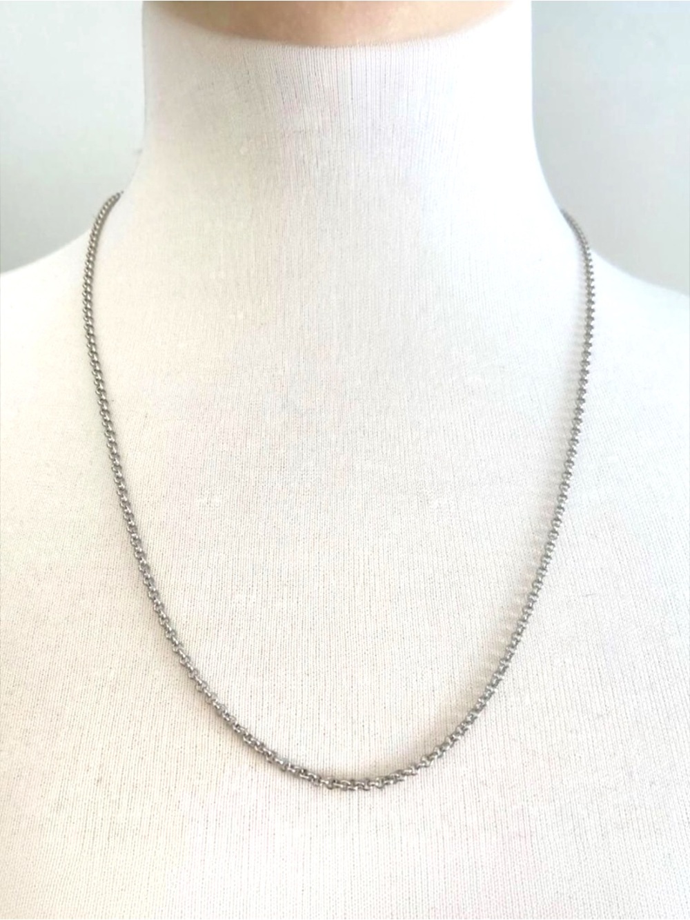 STEELX Silver Stainless Steel Curb Chain Necklace Unisex 22in Layering necklace